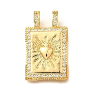 Brass Micro Pave Cubic Zirconia Pendants