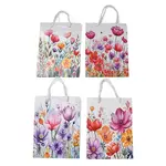 Flower Printed Paper Gift Bags with Handles