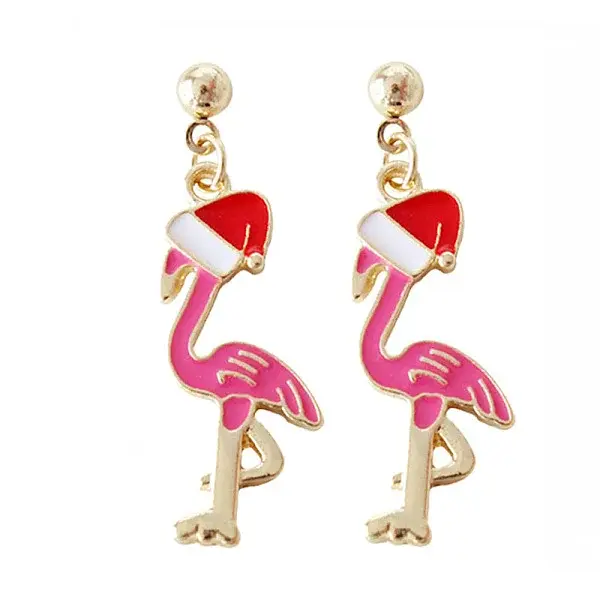Christmas Theme Alloy Plastic Dangle Stud Earrings