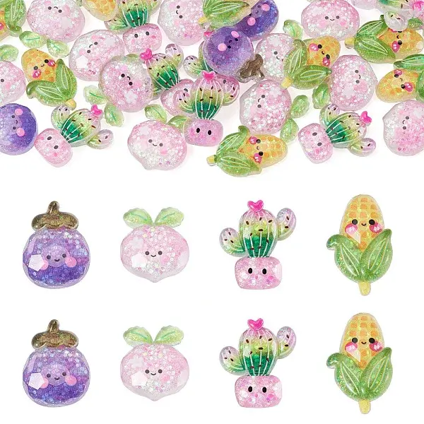 30Pcs Luminous Transparent Resin Cabochons