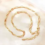 5MM Brass Pave Cubic Zirconia Oval Link Chain Necklaces