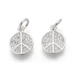 Brass Micro Pave Cubic Zirconia Charms