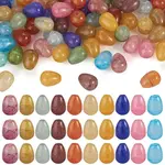 100Pcs 10 Colors Baking Paint Crackle Glass Beads