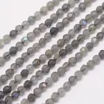 Faceted Round Natural Labradorite Bead Strands