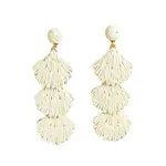 Bohemian Style Raffia Shell Shape Dangle Stud Earrings