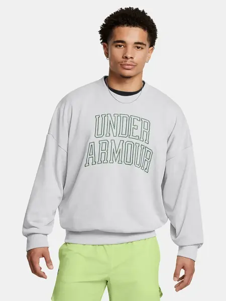Pánská mikina Under Armour UA Icon HWT Terry OS Crew-GRY - Pánské