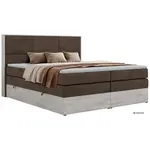 MKS POSTEL BOXSPRING DELNOR KING 140/200 - Hnědá Samet - Topper Visco - H4