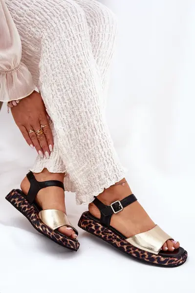 S. BARSKI Kožené Elegantní Dámské Sandály S.Barski GR51-603 Zlaté