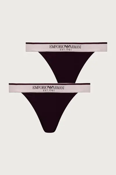 Emporio Armani Underwear  tanga dámské bavlněné s elastanem 2-pack