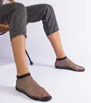 Gemre Black mesh sandals with rhinestones Antalia