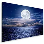 Muralo OBRAZ NA PLÁTNĚ Úplněk u Moře Krajina 3D 120x80cm