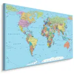 Muralo OBRAZ NA PLÁTNĚ Politická mapa světa 30x20