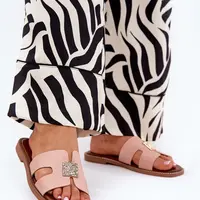 Boto Ploché Pantofle S Vystřižením A Dekorací Špinavě Růžová Bohalis