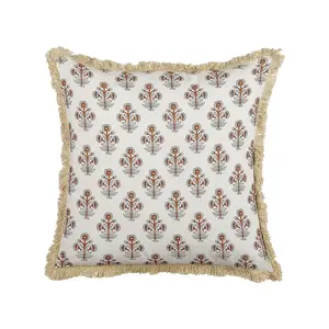 Beliani DEKORATIVNÍ POLŠTÁŘ Světle béžový 45/45 cm Omorika