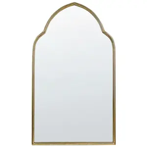 Beliani NÁSTĚNNÉ ZRCADLO Kov zlaté 54/100 cm Aconchi