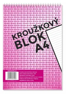 Blok s horní vazbou A4, linka, 50 listů (poškozené)