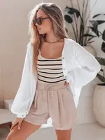 Spodenki damskie lniane RELAX TIME khaki Dstreet