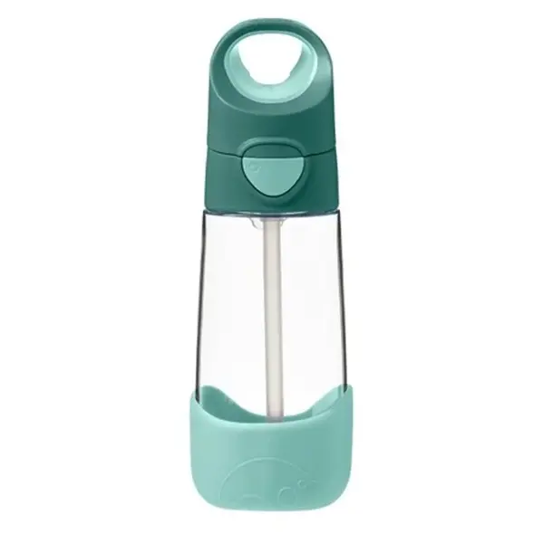 B.BOX Láhev na pití s brčkem emerald forest 9m+ 450 ml