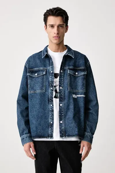 Karl Lagerfeld Jeans  košilová bunda pánská džínová