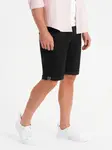 Ombre Classic men's chino shorts with rolled up leg - black