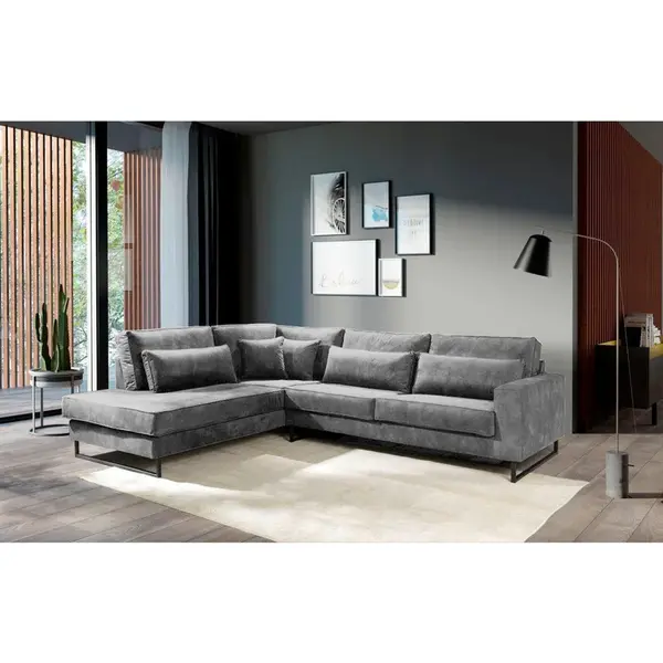Livetastic ROHOVÁ SEDAČKA, textil, kompozitní dřevo, šedá