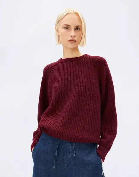 Armedangels Rib Knit Sweater 3639 velvet red M