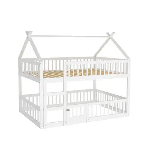 CHICFURN PATROVÁ POSTEL 140/200 cm v bílé barvě se schůdky