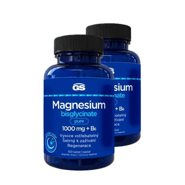 GS Magnesium bisglycinate pure 1000 mg + B6, 2 × 100 tablet