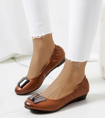 Gemre Brown Wedge Ballet Flats Sofia