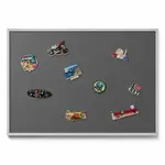 TULUP MAGNETICKÁ TABULE 100x70 cm stříbrný rám – Olivová barva