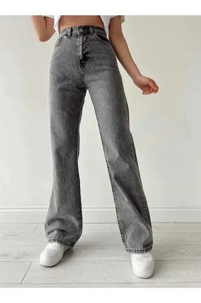 17413 Dewberry Loose Women Jeans-SMOKED