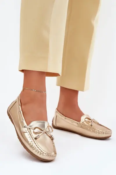 Boto Dámské eko kůže mokasíny zlaté Si Passione
