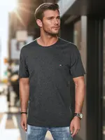 Pánské tričko s výšivkou, tmavě šedé