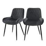 ML-DESIGN JÍDELNÍ ŽIDLE, sada 2 ks, antracitový samet