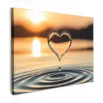 MuchoWow OBRAZ NA PLÁTNĚ Srdce - Voda - Západ slunce - Příroda - Zen 80x60 cm