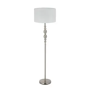 Relaxdays LAMPADÉR bílá stříbrná látkové stínidlo E27