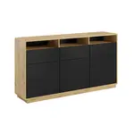Petits-meubles SIDEBOARD Raven Matná černá a dřevo