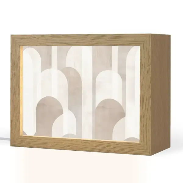 OnlyWow STOLNÍ LAMPA Abstraktní oblouky - Moderní - Béžová 20x15 cm