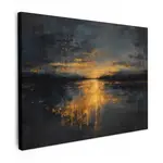 MuchoWow OBRAZ NA PLÁTNĚ Zlatý odraz na vodě 80x60 cm