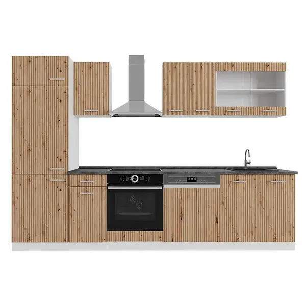 Vicco KUCHYŇSKÝ KOUT R-Line Dub řemeslný/bílý 300 cm , PD Antracit