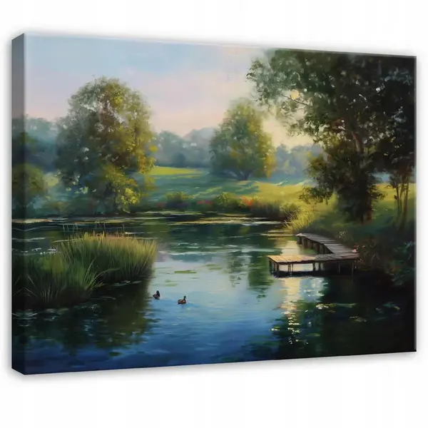 Wallarena PLÁTNO Jezerní lesní zelená 100x70 cm