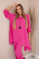 Sada halenka + kalhoty s přívěskem růžové barvy