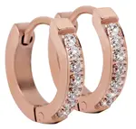 Troli Růžově pozlacené ocelové náušnice s krystaly