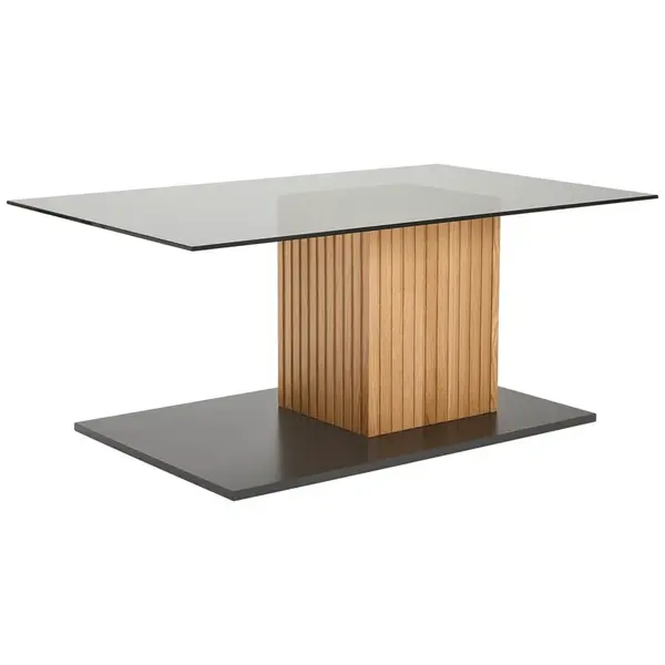 Linea Natura KONFERENČNÍ STOLEK, šedá, barvy dubu, dřevo, kov, sklo, 110/58/47 cm