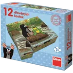 Dino - Dřevěné kostky Krtek a zvířátka 12 kostek