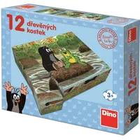 Dino - Dřevěné kostky Krtek a zvířátka 12 kostek