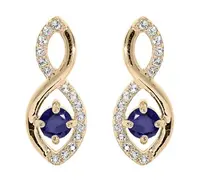 Troli Okouzlující pozlacené náušnice s modrými zirkony PO/SE09089B