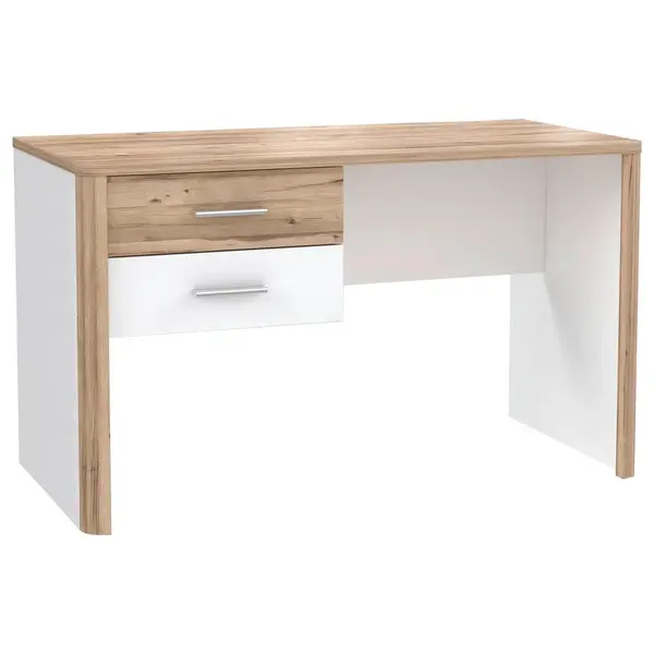 Xora PSACÍ STŮL, bílá, barvy dubu, 125/60/73,8 cm