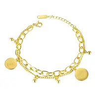 Troli Dvojitý pozlacený náramek s přívěsky VGS1134G