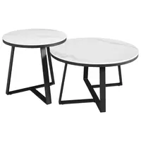 MID.YOU SADA KONFERENČNÍCH STOLKŮ, bílá, kov, kámen, 69/69/39,5 cm